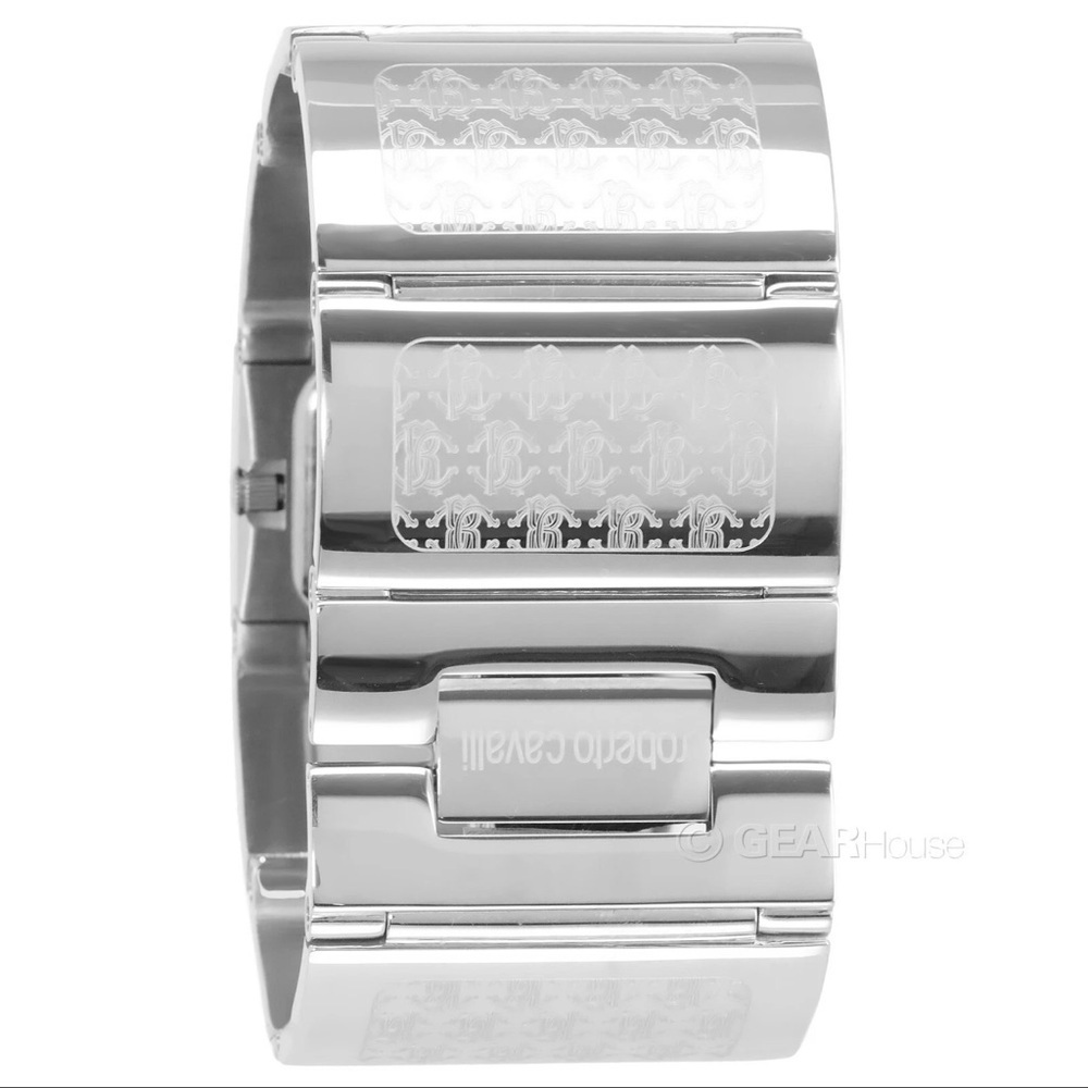 New $430 Roberto Cavalli Pavon Women's Rectangle Mother of Pearl Bangle Watch - Picture 3 of 7